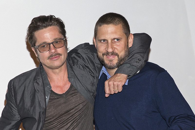 Brad Pitt and David Ayer attend a special screening for "Fury" in New York