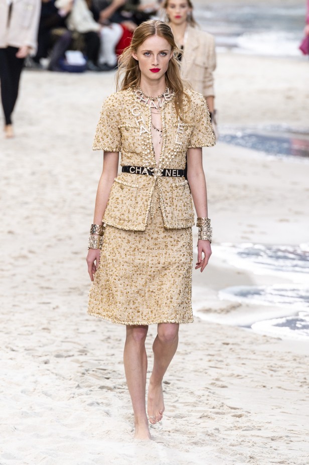 Chanel's Spring 2019 Runway Was a Beach With an Ocean and Lifeguard On Duty