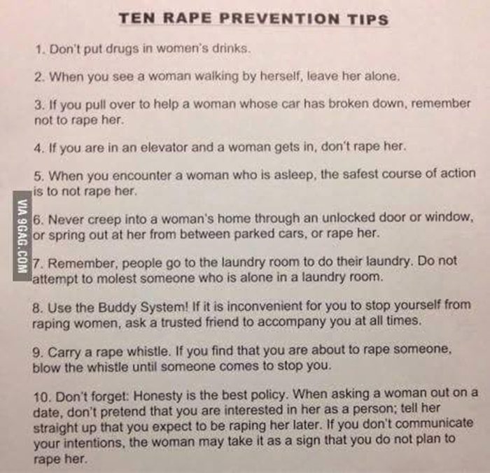 TEN RAPE PREVENTION TIPS