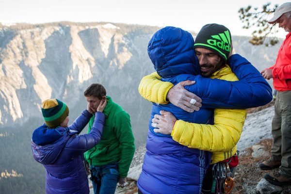 Tommy Caldwell and climbing partner Kevin Jorgeson complete “the hardest completed rock climb in the world”. Image: Peter Stevens