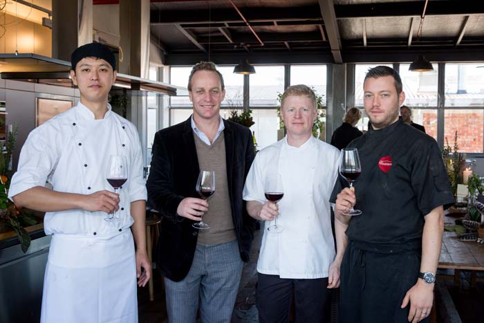 Cloudy Bay winemaker Nick Lane (second from left) with chefs from Monsoon Poon, La Fourchette and The Foodstore who are part of the Pinot & Duck Tasting Trail.