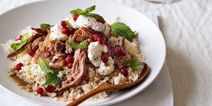 Slow-Cooked Lamb with Pomegranate and Labna
