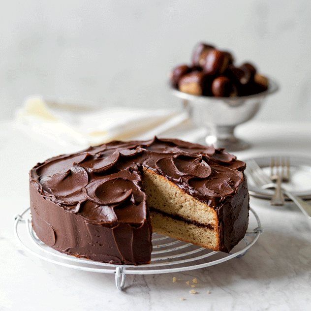 Chestnut Cake with Chocolate Cream