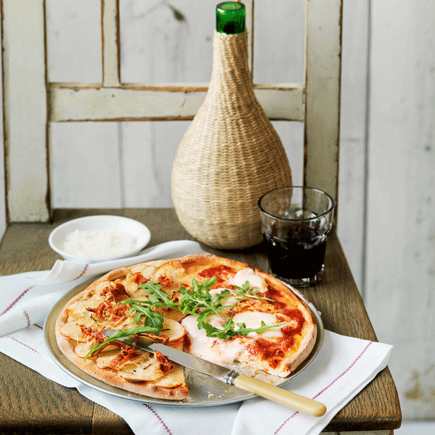 Homemade Potato and Pancetta Pizzas