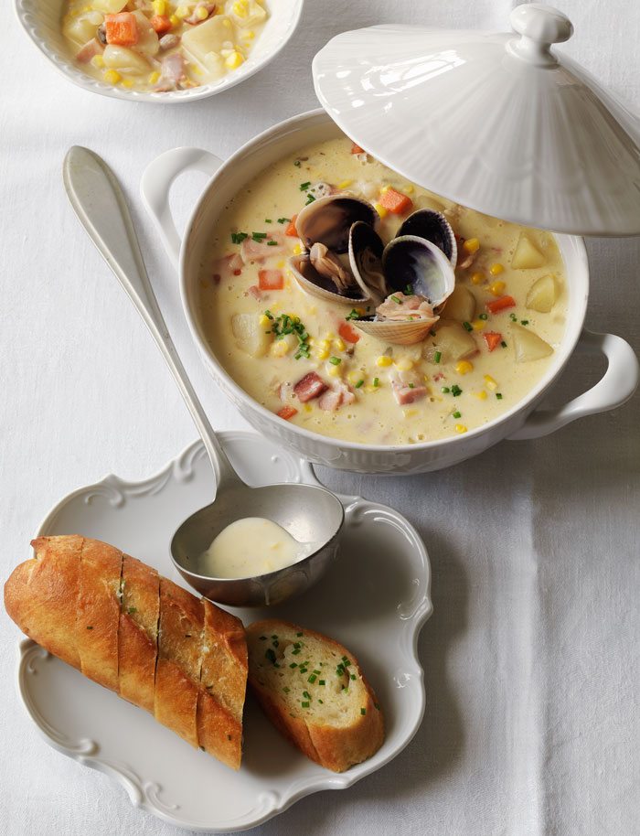 Fisherman’s Wharf Clam Chowder with Garlic Sourdough Toast