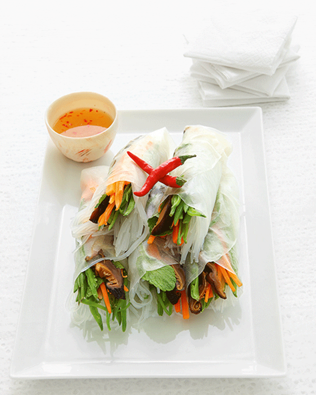 Mushroom and Vegetable Rice Paper Rolls