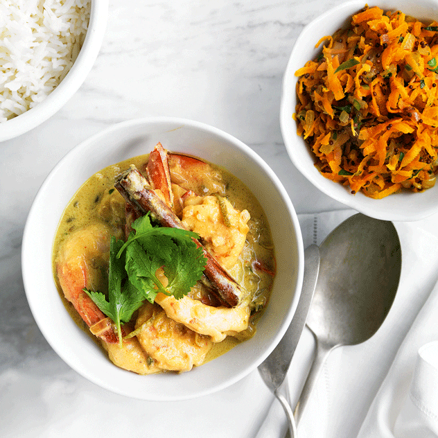 Prawn Curry with Carrot Sambal Recipe