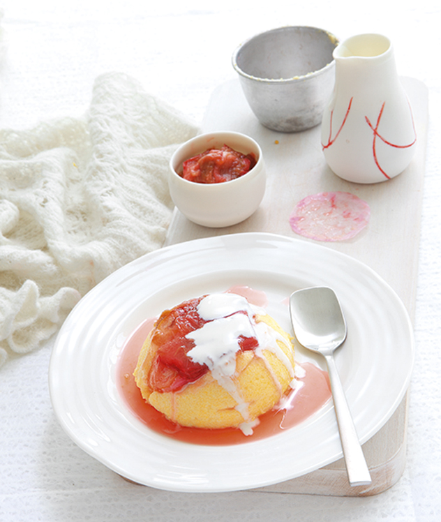 Rhubarb Polenta Pudding