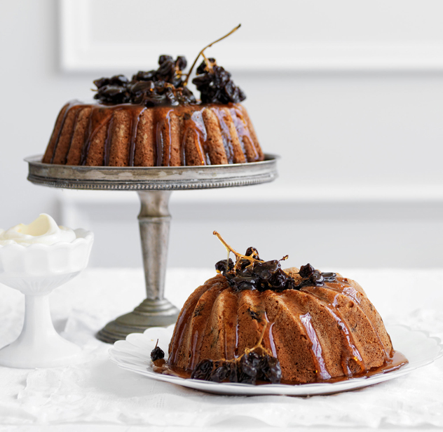 Apple, Rum and Raisin Cake with Rum Syrup