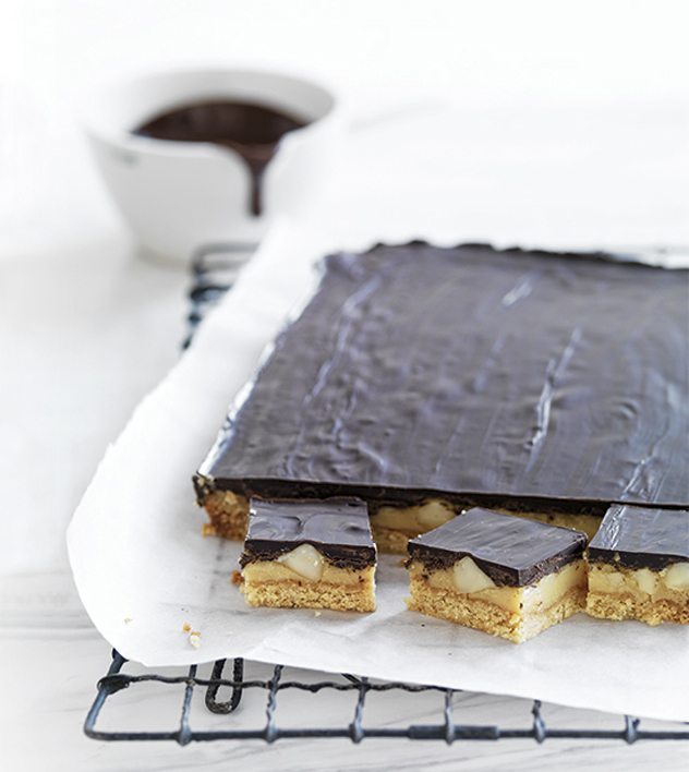 Chocolate Caramel Macadamia Slice