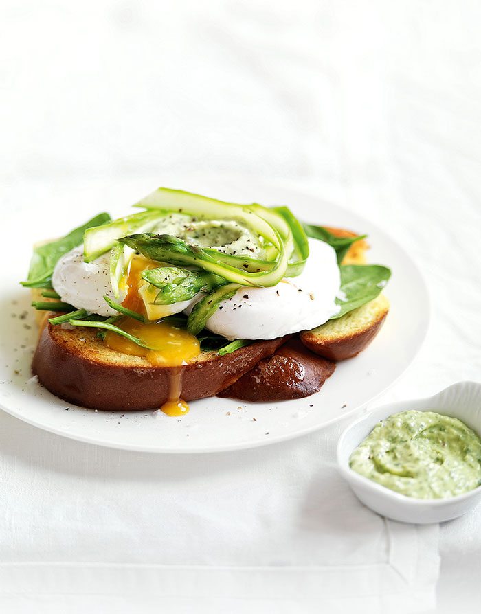 Toasted Brioche, Poached Eggs & Green Goddess Sauce