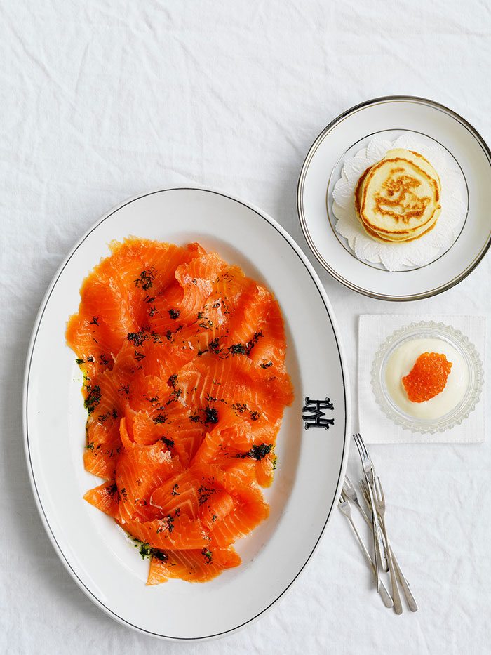 Smoked Salmon  and Pikelets with Horseradish Aioli