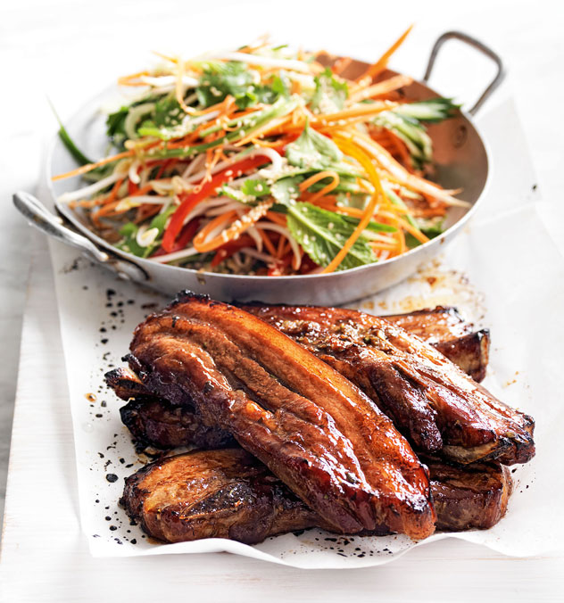 Chinese-Flavoured Pork Rashers & Coleslaw