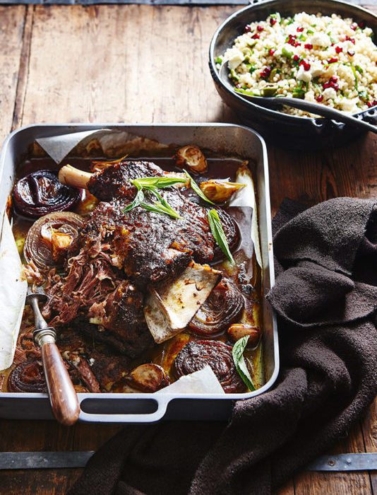Slow Roasted Lamb with Lemon & Olive Cous Cous