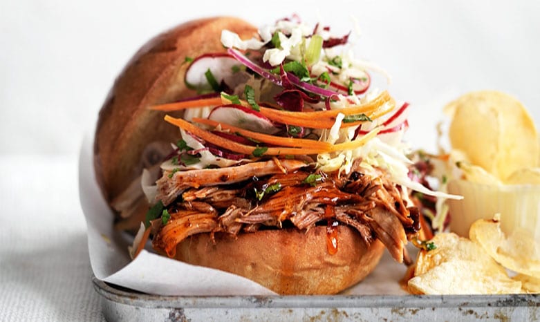 Pulled Pork Burgers with Spicy Slaw