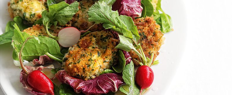 Crumbed Mozzarella with Salad Recipe