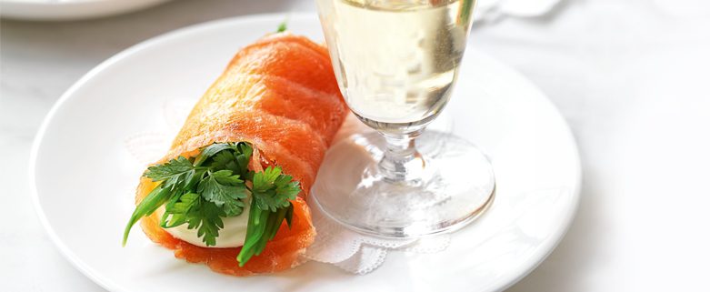 Snow Pea and Smoked Salmon Roll-Ups