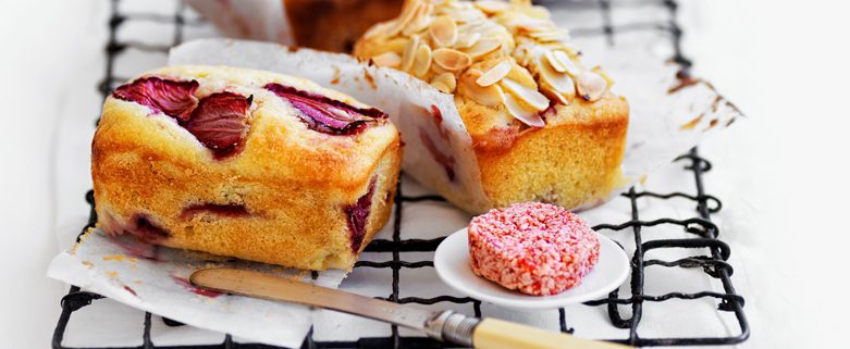 Strawberry and  Almond Loaves with Strawberry Butter