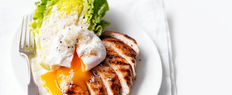 Chicken and Poached Egg Salad