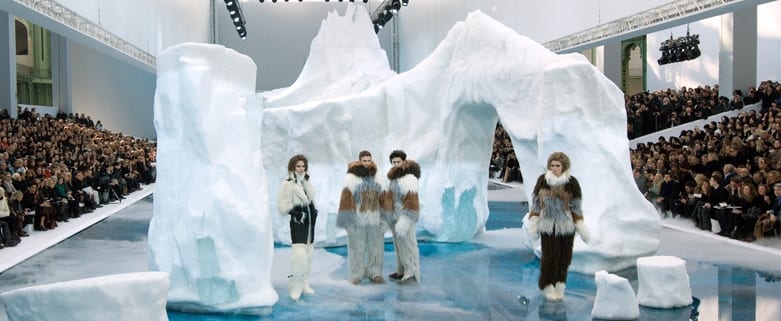 Chanel muses on global cooling with iceberg show