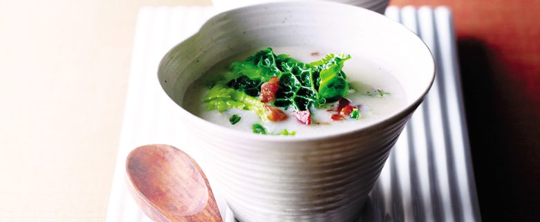 Fennel Soup with Winter Greens and Bacon