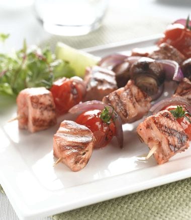 Honey and Lime Salmon Skewers