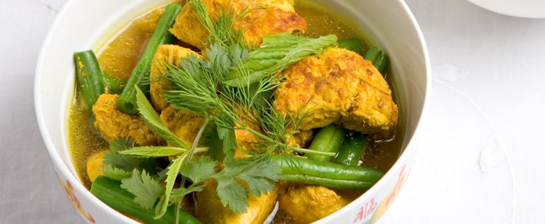 Lemongrass and Turmeric Chicken with Rice Noodles
