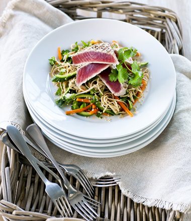 Tuna Steaks with Soba Noodle Salad