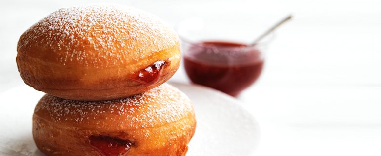 Rhubarb Doughnuts