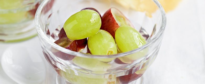 Grapes in Lemongrass and Cardamom Syrup with Tuiles