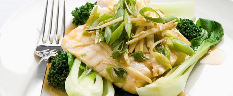 Steamed Fish with Asian Greens