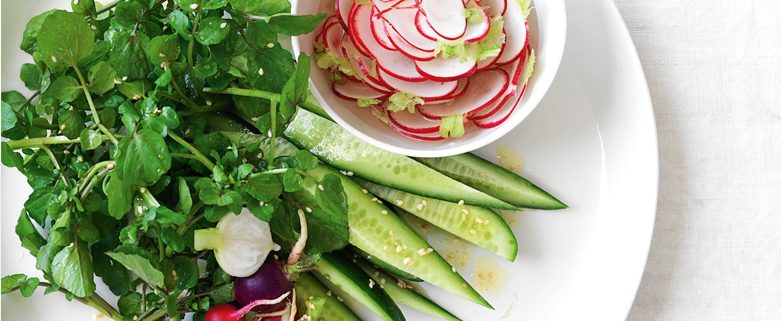 Pickled Radish, Cucumber and Watercress Salad