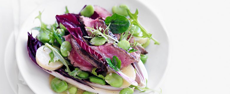 Warm Potato, Bean, Treviso and Chargrilled Beef Salad