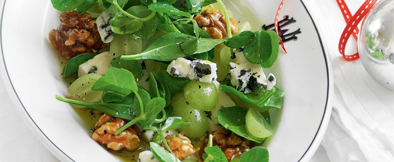 Toffeed Walnuts, Blue Cheese and Grape Salad