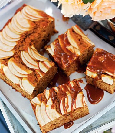 Sticky Date & Apple Cake with Salted Caramel Sauce