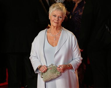 Actress Judi Dench arrives for the royal world premiere of the new 007 film "Skyfall" at the Royal Albert Hall in London. REUTERS/Suzanne Plunkett