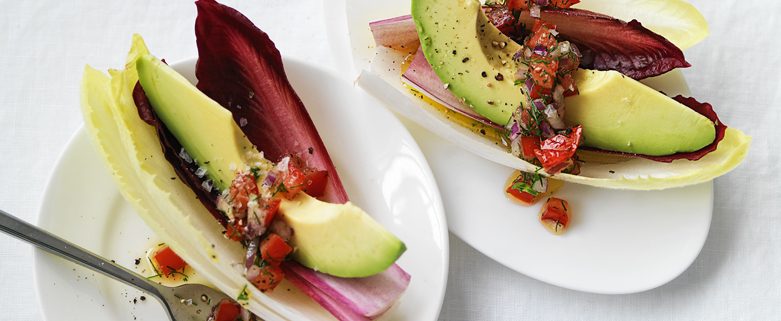 Avocado Wedges with  Witlof and Tomato Salsa