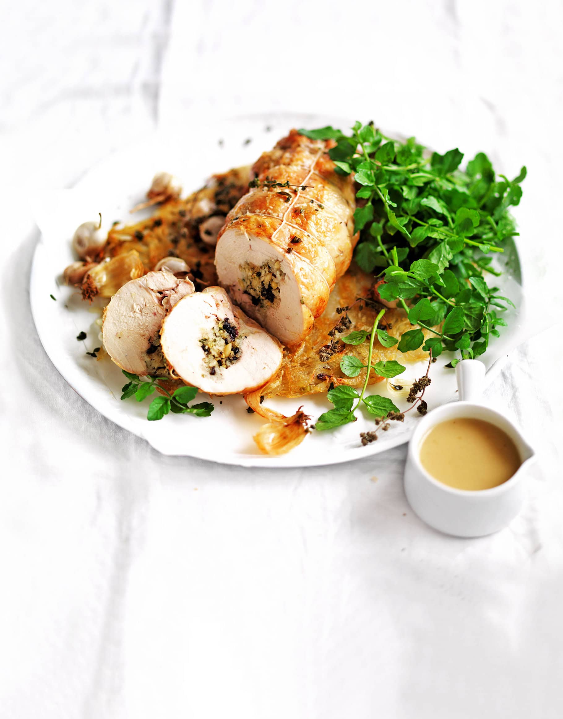 Stuffed Roast Chicken with Potato Rosti Recipe