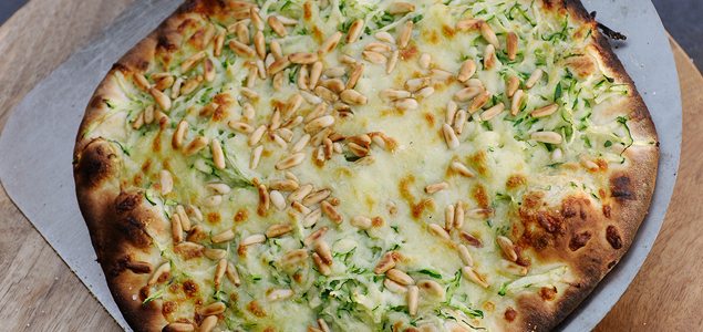 Garlic, Courgette and Lemon Pizza
