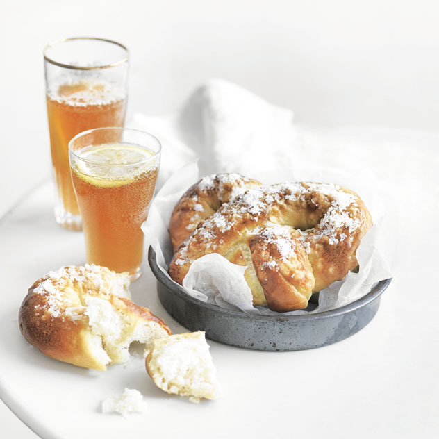 Beer and Mustard Pretzel with a Beer Cocktail