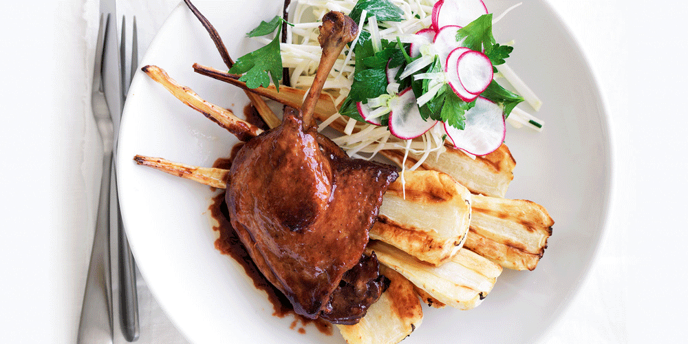 Braised Duck with Roasted Parsnips and Celeriac Remoulade