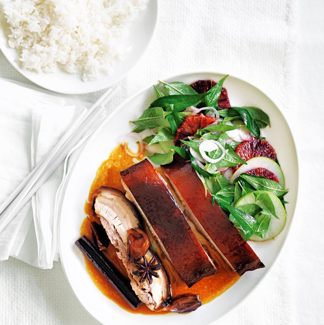 Sweet & Sour Pork Belly with Blood Orange & Vietnamese Mint Salad