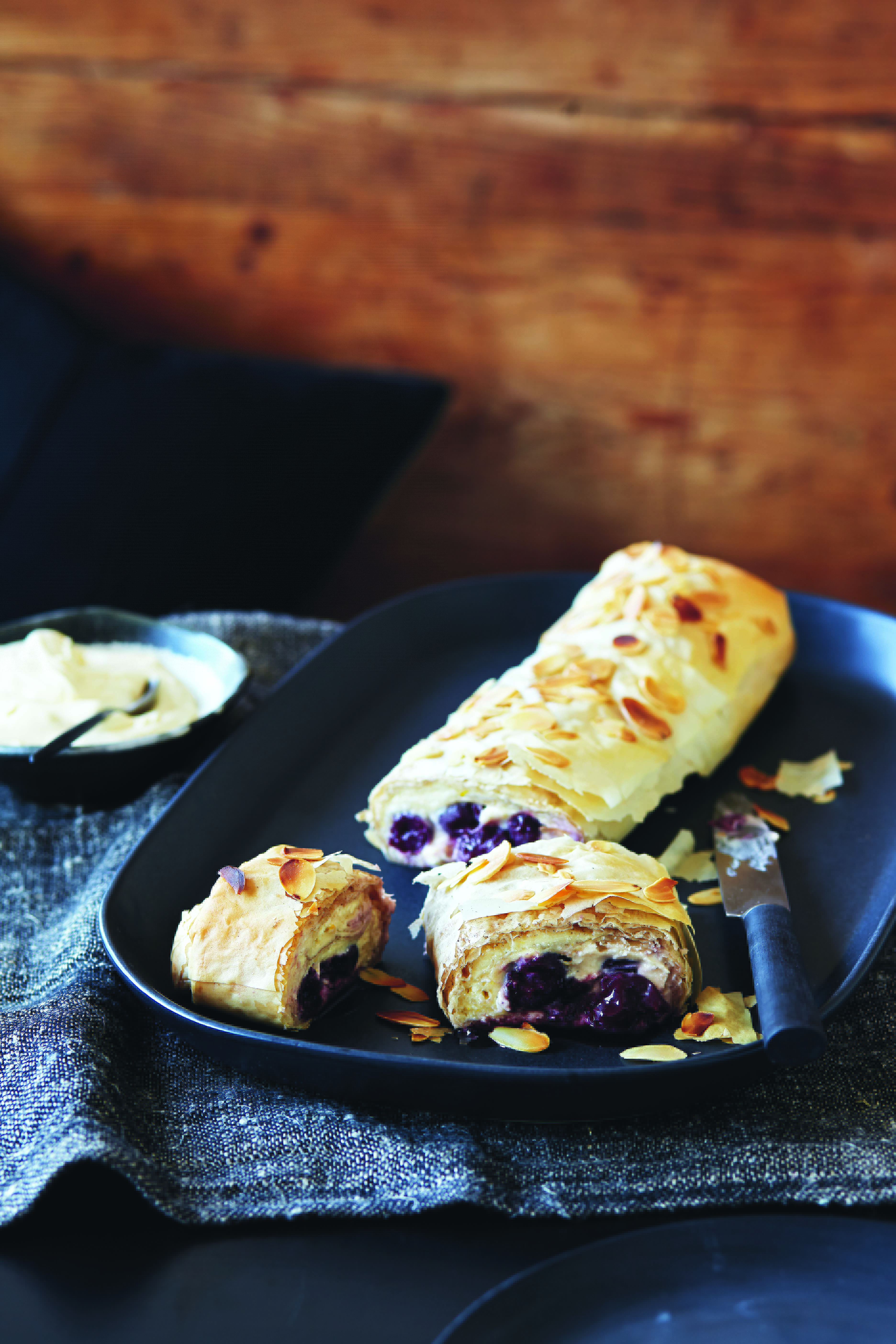 Sour Cherry and Cheese Strudel