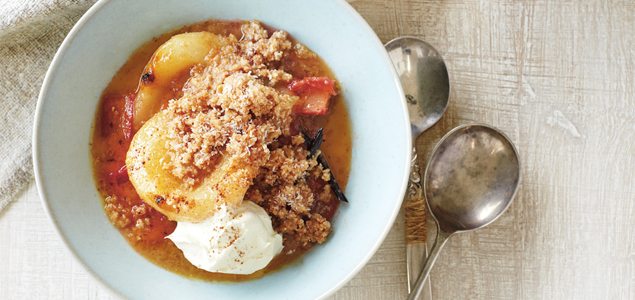 Pear, Rhubarb and Coconut Crumble