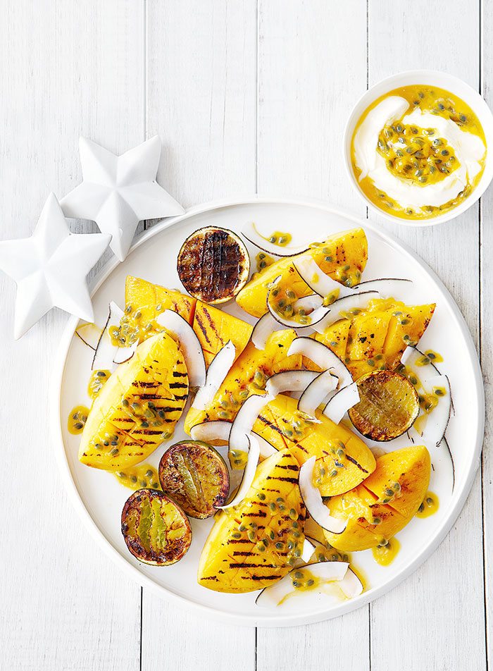 Barbecued Mango with Passionfruit Yoghurt