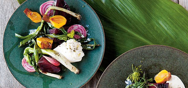 Grilled Beets with Burrata & Poppy-Seed Vinaigrette