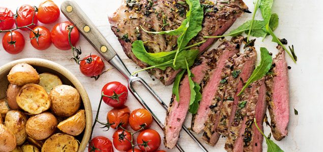 Tuscan Marinated Skirt Steak with Roasted Potatoes