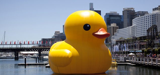 Famous giant rubber duck missing after China floods