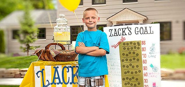 Zack Francom sells lemonade to buy wheelchairs for the disabled