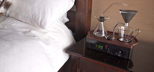 Alarm clock and coffee machine in one